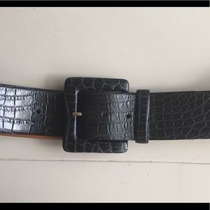 2” contour Alligator covered buckle belt